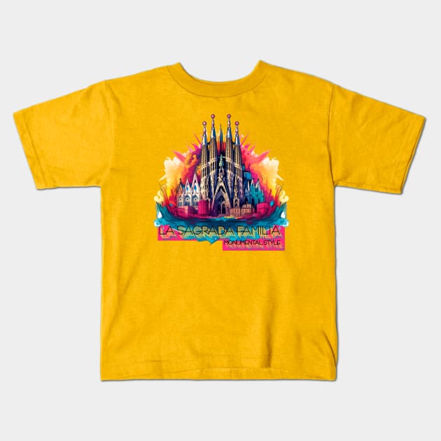 La sagrada familia by Monumental.Style Kids T-Shirt by Monumental.style